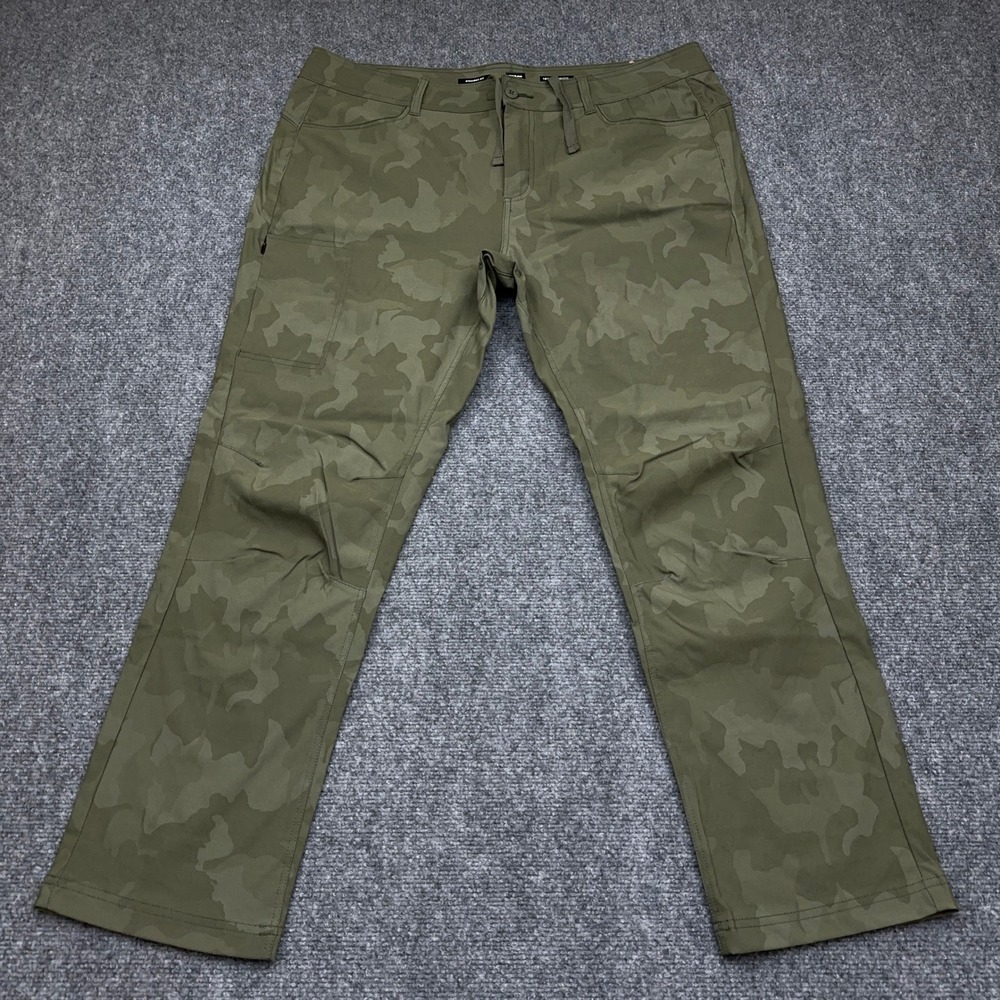 prAna Halle Straight Pant II Women 18W Sage Camo Hiking Outdoor ReZion Stretch